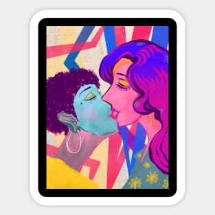 Femme Kiss (LGBTQ Support Piece) Sticker